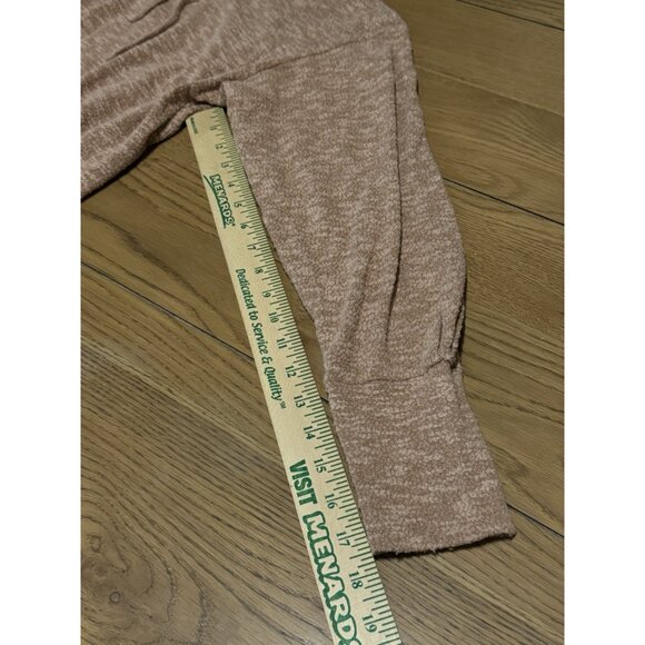 prAna Sweater Women Size Small Drawstring Long Sleeve Cowl Neck Coral Brown Soft - Picture 9 of 11